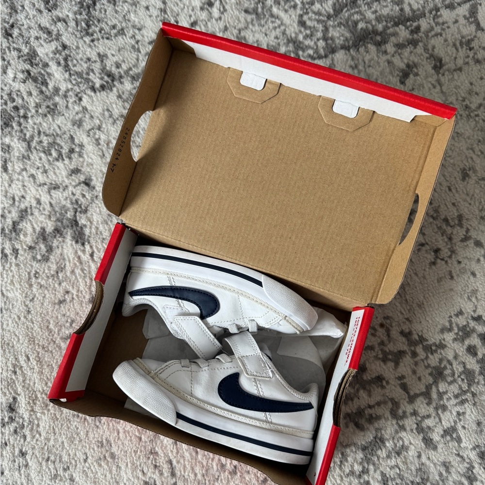 Nike Court Legacy Kids White and Blue Sneakers